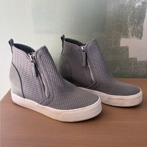Steve Madden Gray Perforated High-Top Sneakers